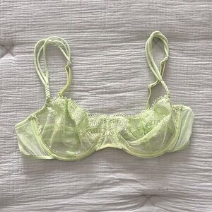 NWOT RARE Andre Sarda Mint Green Lace Balconette Bra 38C $200